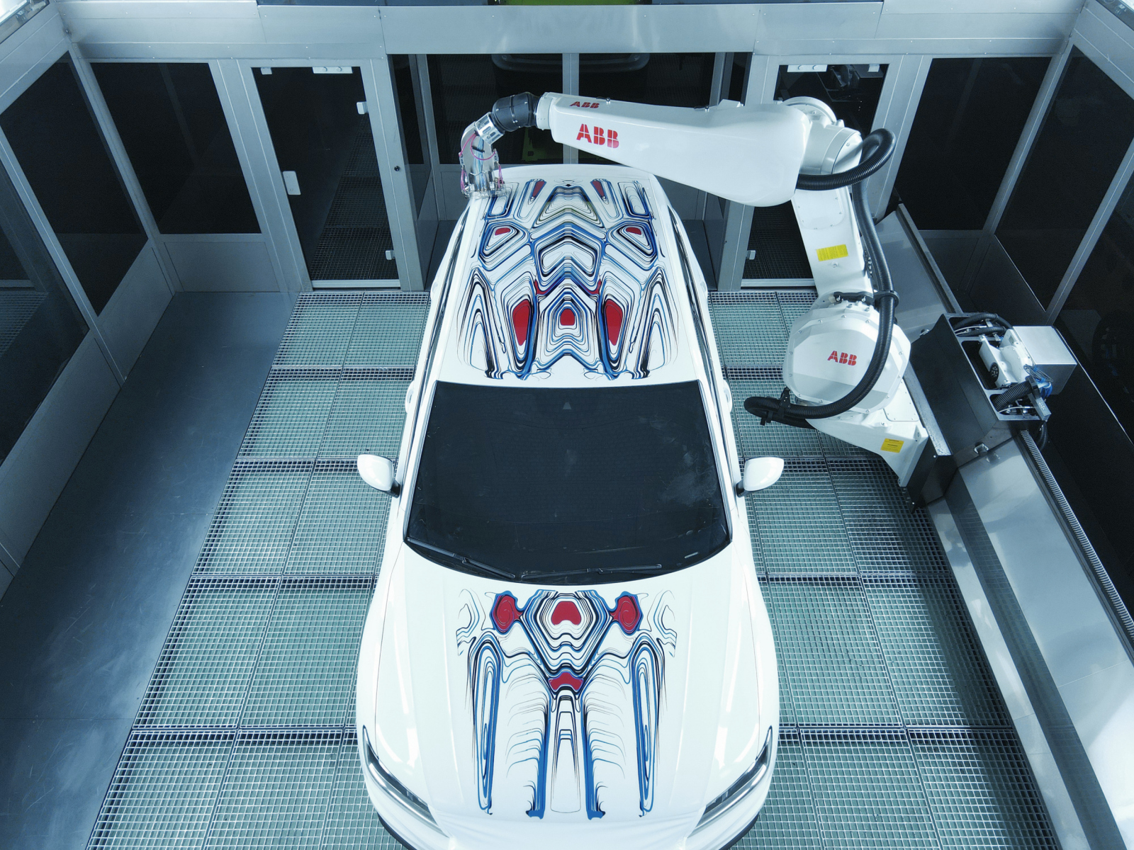 ABB Robotics unveils world’s first robot-painted art car