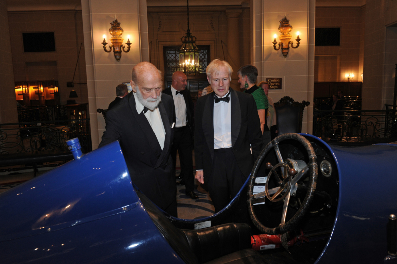 HRH Prince Michael of Kent and Lord Montagu discuss the National Motor Museums1920Sunbeam350hp