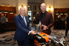 Ben Cussons Chairman of the Royal Automobile Club with Peter Hickman and Torrens Trophy
