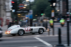 Mercedes-Benz 300 SLR “722” (W 196 S). Filming with the racing sports car for the short film “The Last Blast”, end of September 2021. With the unique drive through London, Mercedes-Benz Classic honored the life of Sir Stirling Moss, who died on 12 April 2020 at the age of 90. The racing drive and his co-driver Denis Jenkinson won the 1955 Mille Miglia with this car. Driving scene